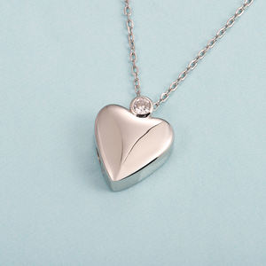 925 ayar gümüş her zaman kalbimde Urn kolye kül saklama kabı hatıra anıt kolye kalp kremasyon takı - Product Image 2