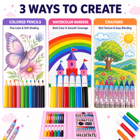 Ensemble de peinture, fournitures artistiques, ensemble artistique 48 pièces, De Arte pour enfants, boîtes de couleurs pour enfants, ensembles de coloriage professionnels LT73401