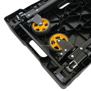 उच्च लोडिंग क्षमता 136 किलोग्राम पूरी तरह फोल्डेबल प्लेटफॉर्म स्टील हैंड ट्रक पोर्टेबल गोदाम ट्रॉली भंडारण के लिए पोर्टेबल गोदाम ट्रॉली - Product Image 2