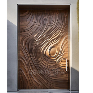 Grandsea Offre Spéciale directe d'usine maison <span class=keywords><strong>moderne</strong></span> <span class=keywords><strong>villa</strong></span> extérieur style nature entrée principale <span class=keywords><strong>porte</strong></span> d'entrée portes pivotantes pour résidentiel - Product Image 2