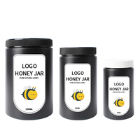 Kustom lebar mulut 7 oz 17 oz 35 oz kue madu Jar permen rempah-rempah plastik Jar dengan tutup