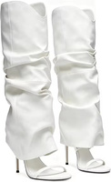 Bottines à talon aiguille à bout ouvert pour femmes, bottes de mode pour femmes, automne-hiver