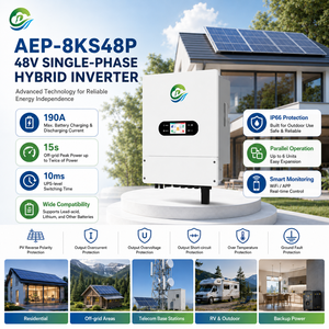 Inversor Solar Híbrido de 8KW con Entrada de Energía Solar de 16000W, Carga de Batería de 190A y Tecnología Dual MPPT - Product Image 4
