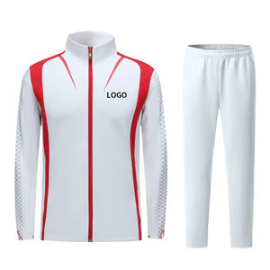 ชุดกีฬาแขนยาวสำหรับผู้ชายและผู้หญิง, ชุดกีฬาแบบลำลองพร้อมเสื้อแจ็กเก็ตและกางเกงซิปเต็มชุด2ชิ้น - Product Image 1