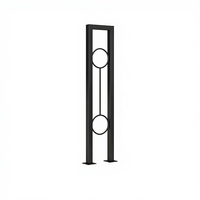 Colonne de garde-corps en fer forgé noir simple, personnalisée, pour plateforme moderne, avec fondation en béton, pour escaliers intérieurs transfrontaliers, Chine