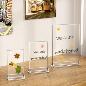 4x6 rõ ràng Acrylic dấu hiệu chủ với Sliver biên giới và đứng thẳng đứng, hai mặt Bảng menu chủ sở hữu hình ảnh khung - Product Image 6