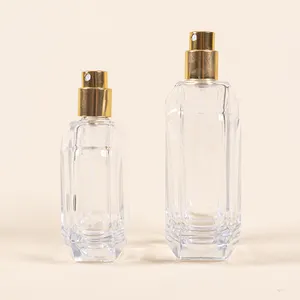 Custom Unieke Parfum Luxe Parfum Spuitflessen 50 Ml Rechthoek Vierkante Lege Glazen Parfumfles