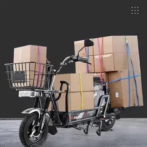 Pedal sepeda motor skuter elektrik, keranjang pengiriman Pizza cepat makanan, bantuan kargo dewasa 100KM jarak jauh