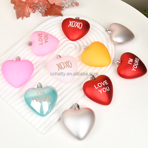 เครื่องประดับรูปหัวใจวัสดุ PVC สำหรับวันวาเลนไทน์และงานแต่งงาน ประดับด้วยกลิตเตอร์และข้อความโรแมนติก เหมาะสำหรับตกแต่งต้นคริสต์มาสที่บ้าน - Product Image 4