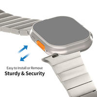 Bracelet de montre sport en acier inoxydable 316L de luxe pour vente en gros en usine, compatible avec Watch 10/9/8 SE Ultra 46mm, fermoir papillon