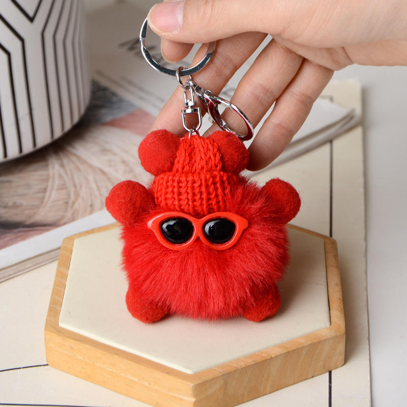 F * peluche imitation laine briquettes-rouge