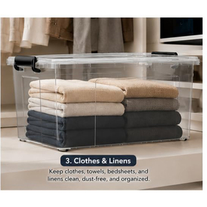 Boîte de rangement en plastique transparente de 27 l avec poignée, très vendue - Product Image 5