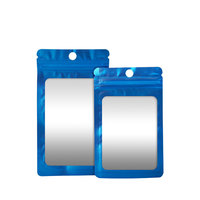 Sacs à fermeture éclair à fond plat en papier d'aluminium laminé imprimé sur mesure Mini pochette pour boucles d'oreilles Logos pochette à fermeture éclair en plastique sacs personnalisés en plastique