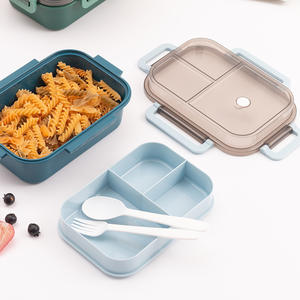 Boîte à lunch scellée à double couche avec compartiments en plastique, personnalisable avec logo, pour étudiants et employés de bureau, compatible micro-ondes, vente en gros - Product Image 1