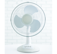 Ventilateur de table électrique OEM personnalisé à faible bruit, en plastique, 12 pouces, mécanique, pour hôtel, emballage en boîte couleur