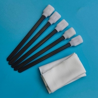 Kit de nettoyage d'imprimante portable avec lingettes en polyester et écouvillons rectangulaires à pointe en mousse noire pour l'élimination de l'encre