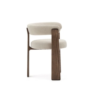 <span class=keywords><strong>Fauteuil</strong></span> en granit nordique en gros <span class=keywords><strong>avec</strong></span> accoudoirs, chaise de salle à manger en chenille marron, base en frêne foncé - Product Image 3