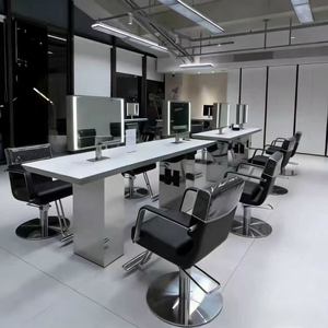 Industrial Style Hair Salon <b>Mirror</b> <b>Table</b> Hot Dyeing <b>Table</b> Stainless Steel Hair Salon MJirror <b>Table</b> Hair Salon Equipment - Product Image 1