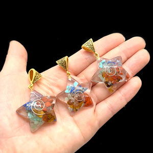 AliExpress, superventas, colgantes de resina de diseño profesional para joyería, pulsera, fabricación de collares, colgante de corazón de Ogan Seven Chakra - Product Image 2