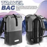 Sac à dos étanche de haute qualité BJTOP BJ192 pliable de 25 L en bâche PVC 500D avec fermeture éclair pour les voyages, la randonnée et le camping