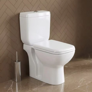 WC en céramique deux pièces à double chasse, jet siphonique, abattant à fermeture douce, à poser au sol, économie d'eau, rapide, pour salle de bain, école, style Marvel moderne - Product Image 1
