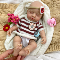 Poupée Reborn en Silicone Solide de 12 pouces, Fille/Garçon, Yeux Fermés, Sûre pour le Bain, Réaliste, Poids de Nouveau-né, Toucher Doux, Confort, Cadeau, Vente en Gros