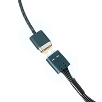 Cable de Extensión Magnético USB3.1 de PVC Personalizado, 10Gbps, 16 Pines, Terminal Macho, Extremo Abierto, con Longitud Personalizada