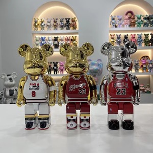 Figuras Bearbrick 400% <span class=keywords><strong>Jordans</strong></span> Bulls 23 al por Mayor, Muñeco Kwas Block para Adornos, Modelo <span class=keywords><strong>de</strong></span> Juguete Bearbricks, Regalo para Niños - Product Image 1