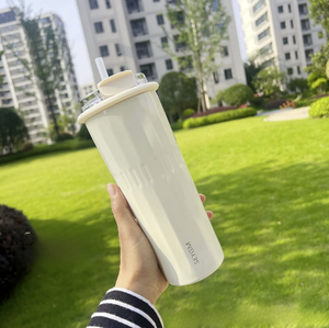 500Ml Dubbelwandige Vacuümlekvrije Roestvrijstalen Reiswaterfles Koffiebekers Met Rieten Beker Voor Commerciële Geschenken - Product Image 5