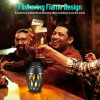 Haut-parleur Bluetooth d'extérieur haut de gamme 2-en-1 étanche avec lumière LED flamme colorée, portable sans fil pour décoration de fête