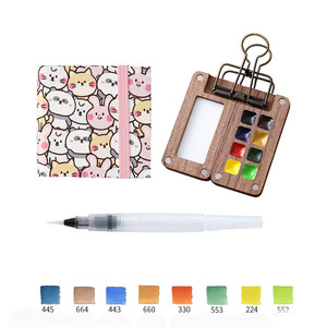 XinyiArt 8 grilles voyage Portable solide aquarelle Palette ensemble avec Pigment Clip brosse toile sac pour peintres artistes étudiants - Product Image 3