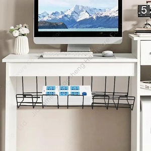 Foldable Under <b>Desk</b> Power Strip Rack <b>Wall</b> Mounted Cable Management Organizer for Home Office Computer Desktop Use - Product Image 3