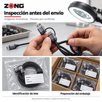 KABEL ZONG 100W PD 4-in-1 Pengisian Cepat Kabel Aluminium Alloy & Nylon Braided USB-A/Type-C/L Kabel Data Multi-Fungsi