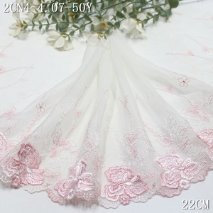Moda ricamata in pizzo <span class=keywords><strong>Tulle</strong></span> 22cm fantasia rosa a rete floreale <span class=keywords><strong>ricamato</strong></span> in pizzo <span class=keywords><strong>bianco</strong></span> per accessori di abbigliamento 2025 - Product Image 6