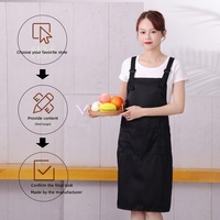 Tablier imprimé en polyester pour la restauration, restaurants de hot pot, pâtisseries, unisexe, bretelles, couleur unie, anti-salissures, vêtement de travail