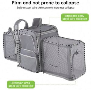 Free Sample Pet Travel Carrier <b>Backpack</b> Soft-Sided Breathable Mesh <b>Cat</b> Carrier <b>Backpack</b> for <b>cat</b>,Dogs Dual Side Expandable to - Product Image 4