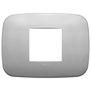 Vimar Round <b>Plate</b> 2M Central Matt Nickel Wall <b>Switch</b> Cover - Product Image 1