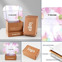 Boîtes d'expédition personnalisées en carton ondulé noir et rose pour petites entreprises