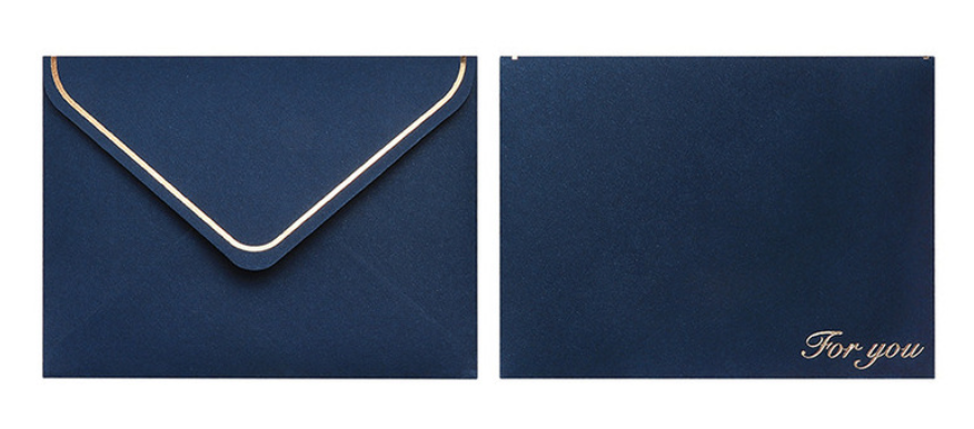 Enveloppe bleue estampée à chaud