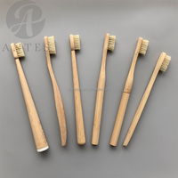 Brosse à dents en poils de sanglier naturels, brosse à dents en bambou avec logo laser personnalisé