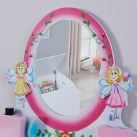 Table de maquillage rose pour enfants, avec tabouret, style princesse, en bois, pour filles