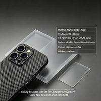 Coque de téléphone en fibre de carbone haut de gamme 2026 en promotion pour iPhone séries 12/13/14/15/16, logo personnalisé, épaisseur 0,5 mm, pour anniversaire/fêtes/festivals