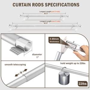 Offre Spéciale : Tringles à Rideaux Modernes en Métal Longues, Prêtes à l'Expédition, Personnalisables, Prix de Gros Direct Usine - Product Image 3