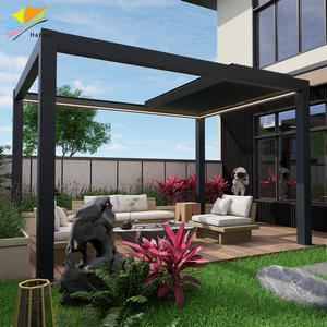 Toldo de Aluminio Eléctrico de <span class=keywords><strong>4x3</strong></span> Marca Hanrui, Resistente a la Lluvia, para Exteriores, con <span class=keywords><strong>Techo</strong></span> Retráctil de Láminas, para Patio Trasero - Product Image 4