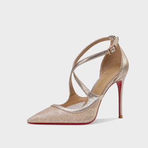 Nouvelle collection été 2026 : Sandales à talon aiguille en maille unie ornée de strass, style européen et américain, bout pointu, bride à boucle, semelle extérieure en caoutchouc - Product Image 6