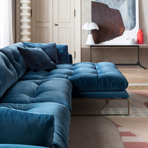 Saba canapé salon Design nordique cadre en acier velours Chaise Longue mobile pour grands/petits espaces meubles de maison Ultra-doux - Product Image 4