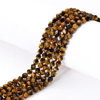 Pierre naturelle Agate noire à facettes coupe perle en vrac Agate rouge oeil de tigre pierre perlée brin pour la fabrication de bijoux à bricoler soi-même perles d'espacement