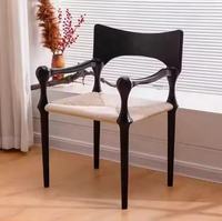 Chaises de salle à manger MULIGNA en bois massif, style vintage nordique, confortables, avec assise en rotin, pour la maison, les hôtels, les événements, les restaurants, les cafés, les magasins