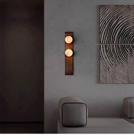 Applique murale de luxe moderne en cuivre et marbre, 2 lumières, lampe murale LED en marbre naturel pour chambre, couloir, hôtel, luminaire décoratif mural