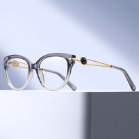 MS 92607 Lunettes anti-lumière bleue pour femmes, style moderne chic, finition dégradée lisse, branches hexagonales effet diamant, compatibles avec la prescription